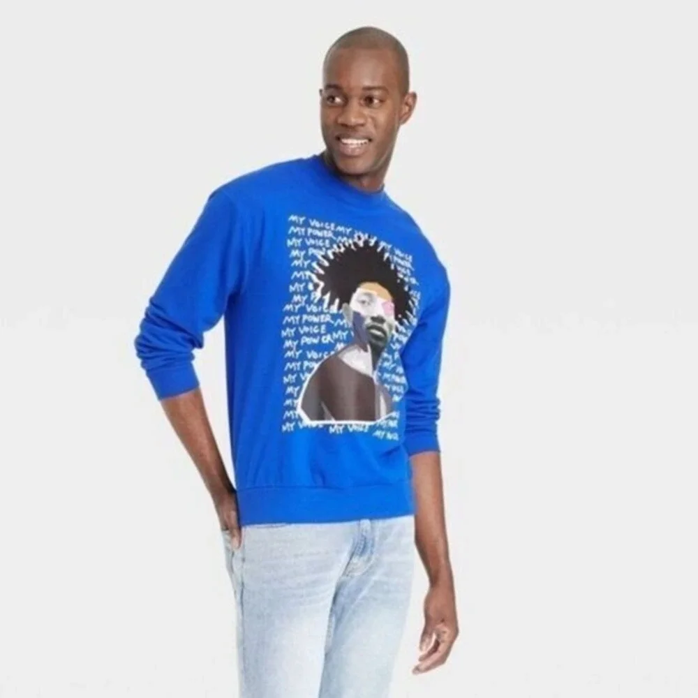 My Voice, My Power Royal Blue Graphic Pullover Sweatshirt Blue‎ size XXL